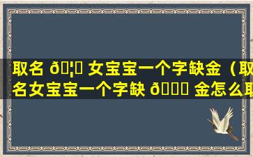 取名 🦍 女宝宝一个字缺金（取名女宝宝一个字缺 🐋 金怎么取）